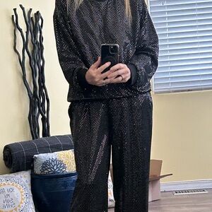 Black Sequin Two-Piece Set